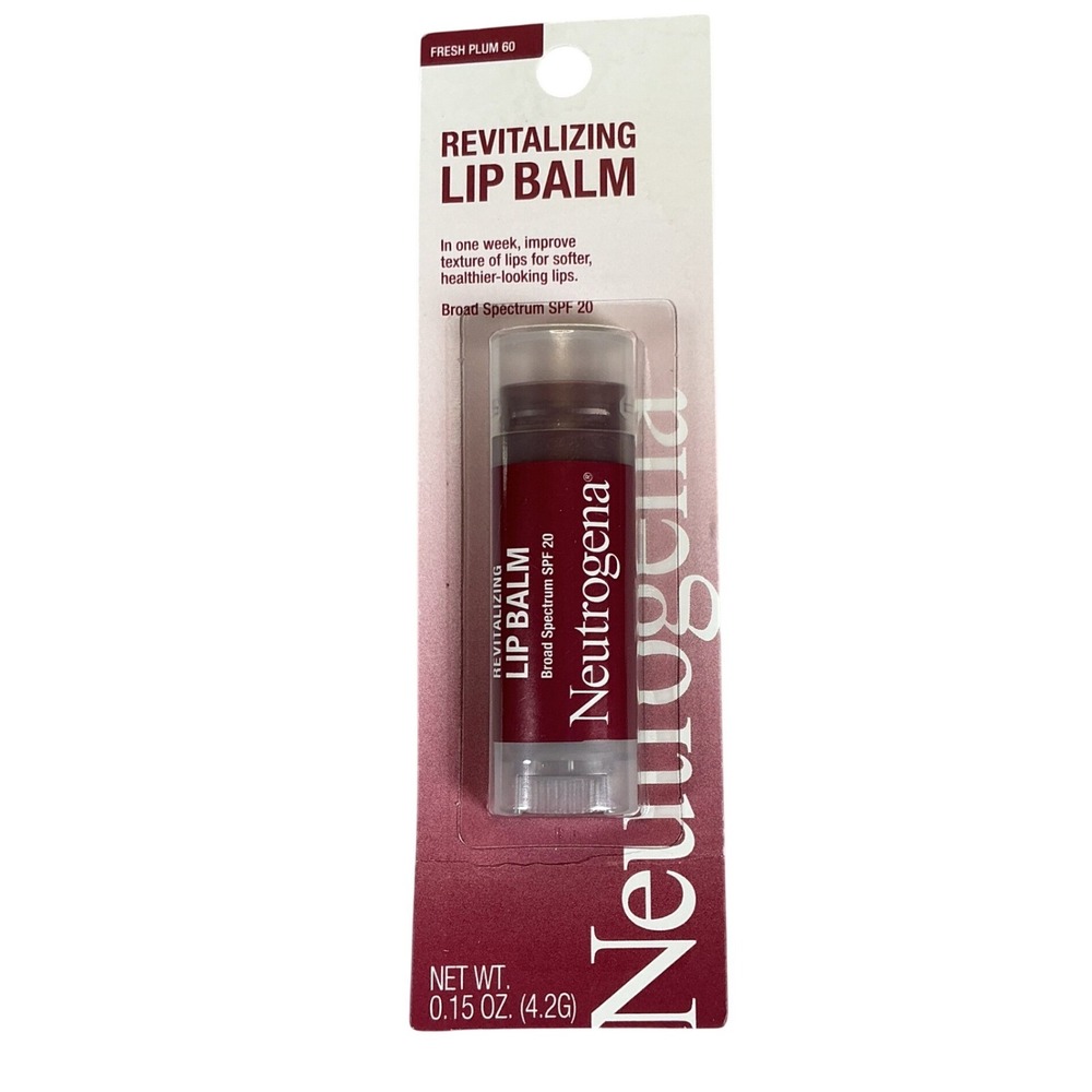 Neutrogena Revitalizing Lip Balm Fresh Plum 60 SPF 20 0.15‎ oz New Sealed